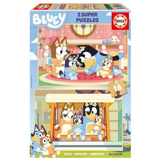 Educa Pussel: Bluey 2 x 16 Bitar i gruppen PUSSEL / Barnpussel hos Spelexperten (80-20347)