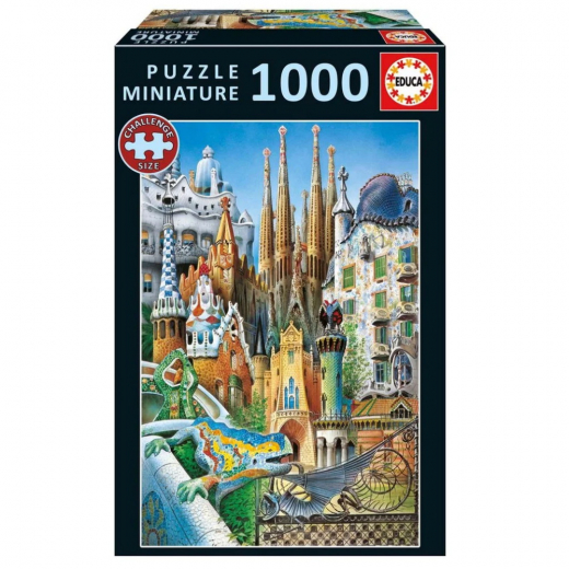 Educa Miniature Pussel: Collage Gaudi 1000 Bitar i gruppen PUSSEL / 1000 bitar hos Spelexperten (80-20376)