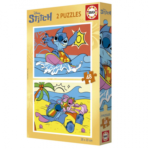 Educa Pussel: Disney Stitch 2 x 48 Bitar i gruppen PUSSEL / < 750 bitar hos Spelexperten (80-20466)