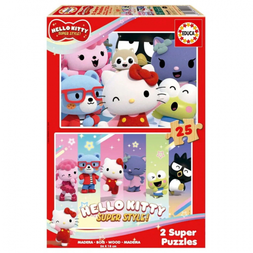 Educa Pussel: Hello Kitty Super Style 2 x 25 Bitar i gruppen PUSSEL / Barnpussel hos Spelexperten (80-20507)