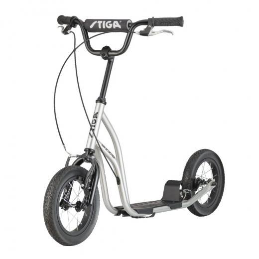 Air Scooter 12'' Solid Tire Sparkcykel Silver Black i gruppen LEKSAKER / Cyklar hos Spelexperten (8073-8112-00)