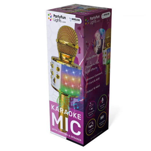PFL Karaoke Microphone Gold i gruppen LEKSAKER / Roliga prylar / Disco hos Spelexperten (86533)