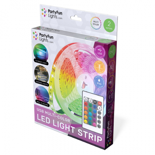 PFL LED Light Strip Multi-Color 2m i gruppen LEKSAKER / Roliga prylar / Ljud & ljus hos Spelexperten (86807)