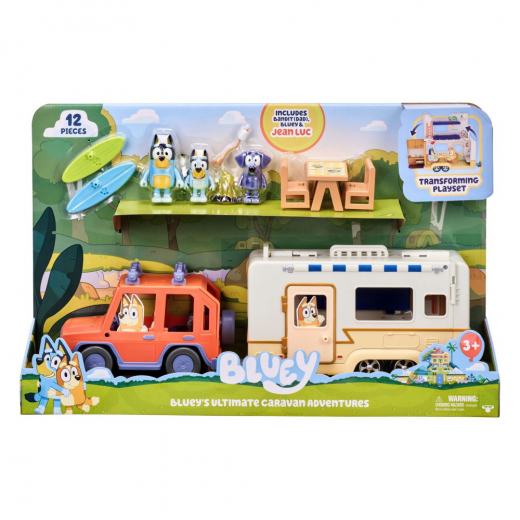 Bluey campinglekset med 4WD och husvagn i gruppen LEKSAKER / Figurer och lekset / Bluey hos Spelexperten (90130)