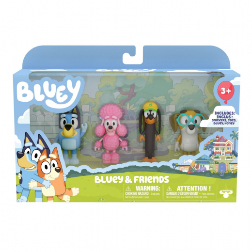 Bluey och vänner figurpaket - 4 figurer i gruppen LEKSAKER / Figurer och lekset hos Spelexperten (90202)