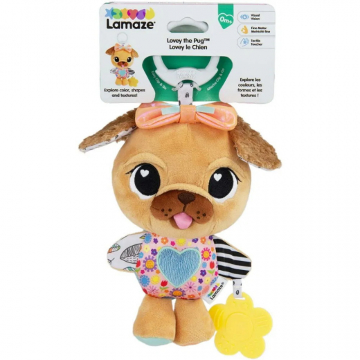 Lamaze - Lovey The Pug Clip & Go i gruppen LEKSAKER / Barn & baby / Barn & babyleksaker hos Spelexperten (941-27496)