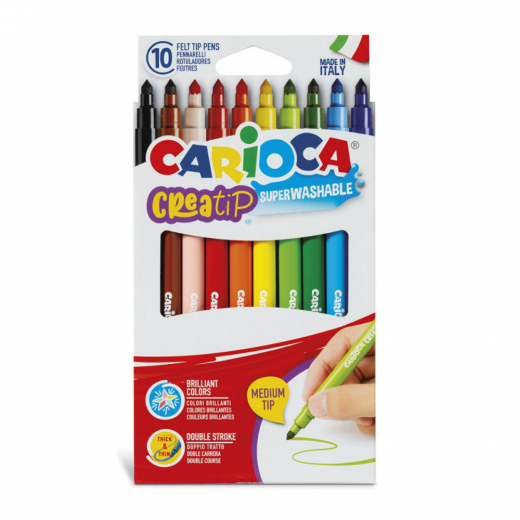 Carioca Fiberpennor Creatip 10 st i gruppen LEKSAKER / Skapa & måla / Skriva och Rita hos Spelexperten (950121)