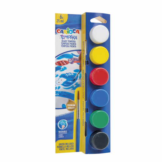 Carioca Tempera 6 x 25 ml i gruppen LEKSAKER / Skapa & måla hos Spelexperten (950122)