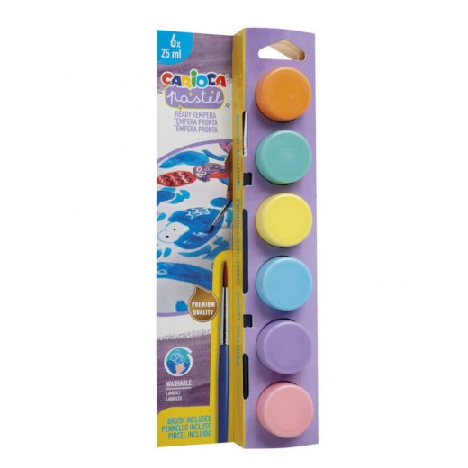 Carioca Tempera Pastell 6 x 25 ml i gruppen LEKSAKER / Skapa & måla hos Spelexperten (950123)