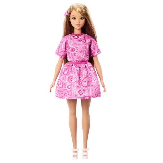 Barbie Fashionista Style - Rosa paisleykjol och topp #249 i gruppen LEKSAKER / Barbie / Barbie Fashionista hos Spelexperten (960-2659)