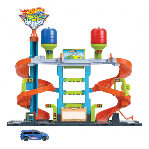 Hot Wheels City Mega Tower Biltvätt i gruppen LEKSAKER / Leksaksfordon / Hot Wheels hos Spelexperten (965-0213)