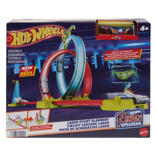 Hot Wheels Action Neon Laser Stunt Slamway i gruppen LEKSAKER / Leksaksfordon / Hot Wheels hos Spelexperten (965-2303)