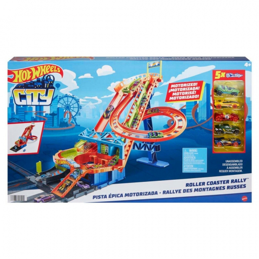 Hot Wheels City Bilbana Roller Coaster Rally i gruppen LEKSAKER / Leksaksfordon / Hot Wheels hos Spelexperten (965-2565)