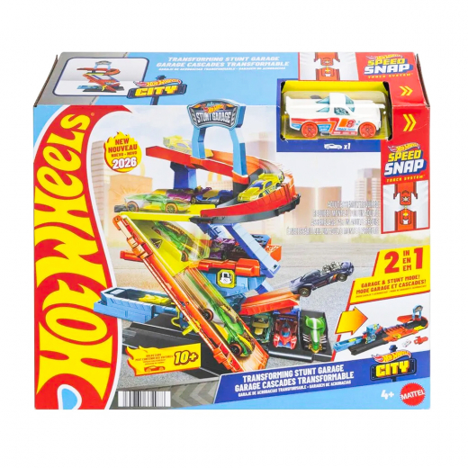 Hot Wheels City Transforming Stunt Garage i gruppen LEKSAKER / Leksaksfordon / Hot Wheels hos Spelexperten (965-2604)