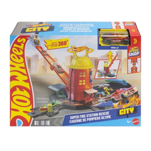 Hot Wheels City Super Fire Station Playset i gruppen LEKSAKER / Leksaksfordon / Hot Wheels hos Spelexperten (965-2606)