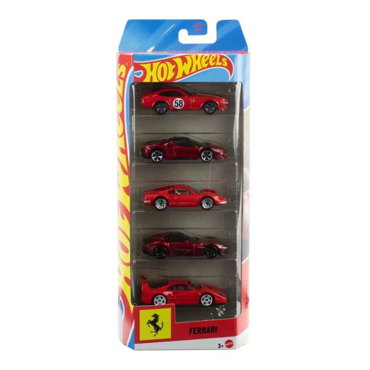Hot Wheels Ferrari 1:64 5-Pack i gruppen LEKSAKER / Leksaksfordon / Hot Wheels hos Spelexperten (965-2632)