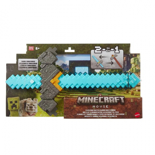 Minecraft Movie - Tryck och Byt Svärd och Hacka i gruppen LEKSAKER / Figurer och lekset hos Spelexperten (968-2503)