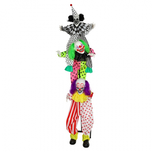 Stående Animerad Tredubbel clown 180 cm i gruppen LEKSAKER / Utklädnad / Halloween / Tillbehör Halloween hos Spelexperten (97764)