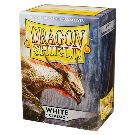 Sleeves Dragon Shield - Classic 63 x 88 mm White i gruppen SÄLLSKAPSSPEL / Tillbehör / Sleeves & förvaring hos Spelexperten (AT10005)