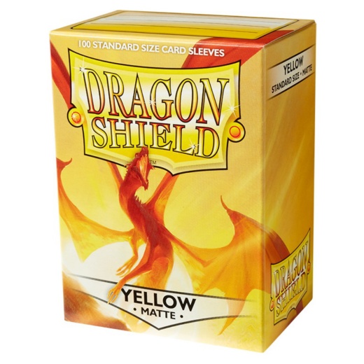 Sleeves Dragon Shield - Matte 63 x 88 mm Yellow i gruppen SÄLLSKAPSSPEL / Tillbehör / Sleeves hos Spelexperten (AT11014)