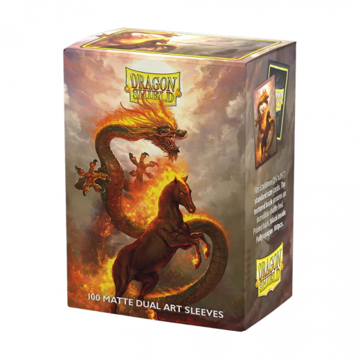 Sleeves Dragon Shield - 63 x 88 mm Fire Horse i gruppen SÄLLSKAPSSPEL / Tillbehör / Sleeves hos Spelexperten (AT12115)