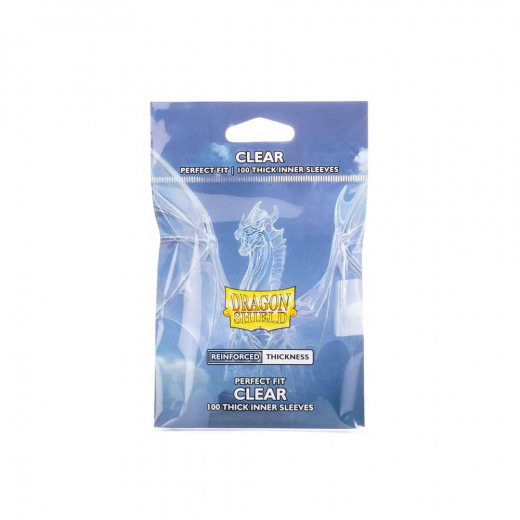 Sleeves Dragon Shield - 63 x 88 mm Perfect Fit Thick Inner - Clear i gruppen SÄLLSKAPSSPEL / Tillbehör / Sleeves hos Spelexperten (AT13004)