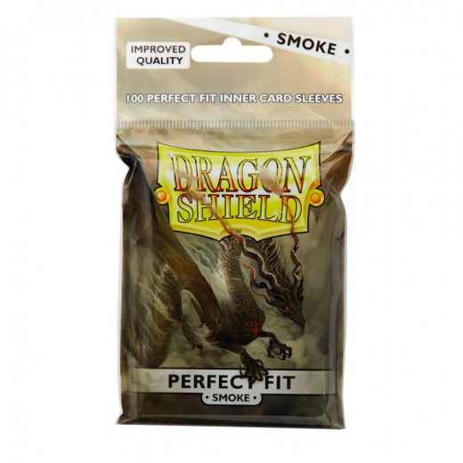 Sleeves Dragon Shield Perfect Fit Smoke - 63 x 88 mm i gruppen SÄLLSKAPSSPEL / Tillbehör / Sleeves hos Spelexperten (AT13023)