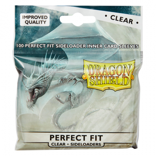 Sleeves Dragon Shield Perfect Fit Clear Sideloaders - 63 x 88 mm i gruppen SÄLLSKAPSSPEL / Tillbehör / Sleeves hos Spelexperten (AT13101)