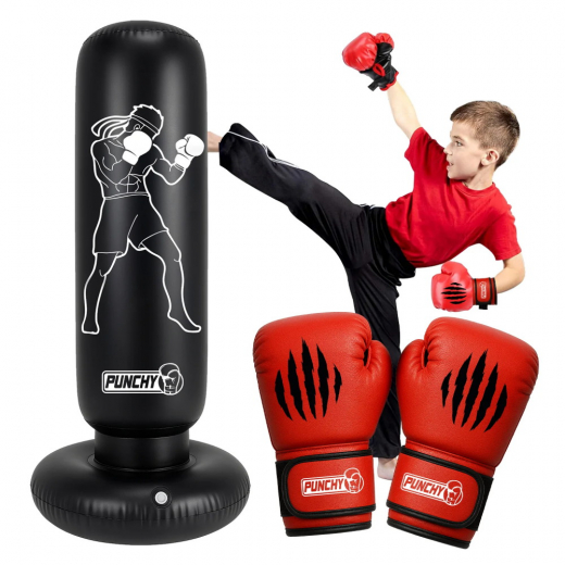 Uppblåsbar Boxningssäck För Barn 160 x 55 cm i gruppen LEKSAKER / Utomhuslek hos Spelexperten (BOXING-BAG)