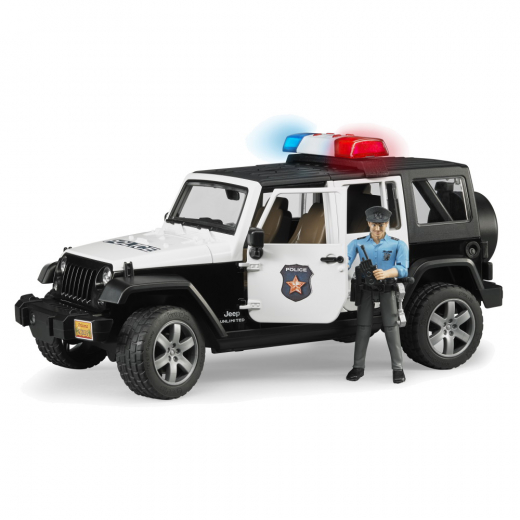 Bruder Jeep Wrangler Unlimited Rubicon Polisfordon med polis och tillbehör i gruppen LEKSAKER / Leksaksfordon / Bruder hos Spelexperten (BR2526)