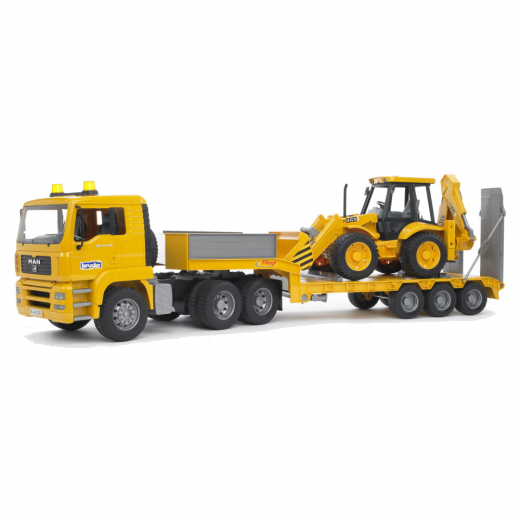 Bruder MAN TGA Lastbil med Grävmaskin JCB 4CX i gruppen  hos Spelexperten (BR2776)