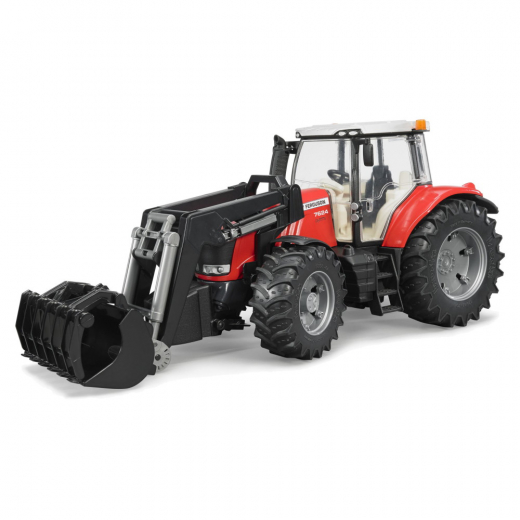 Bruder Massey Ferguson 7600 Traktor med frontlastare i gruppen LEKSAKER / Leksaksfordon / Bruder hos Spelexperten (BR3047)