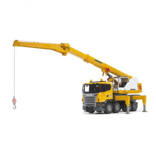 Bruder Scania R-Series Liebherr Kranbil med ljud och ljus i gruppen  hos Spelexperten (BR3570)