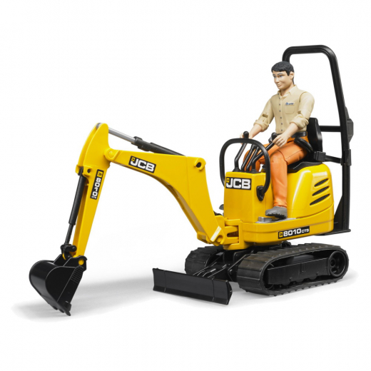 Bruder JCB Micro Grävmaskin 8010 CTS med figur i gruppen LEKSAKER / Leksaksfordon / Bruder hos Spelexperten (BR62002)