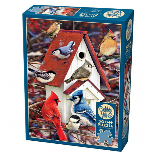 Cobble Hill Pussel - Winter Birdhouse 500 Bitar i gruppen PUSSEL / Oregelbundna bitar hos Spelexperten (CH45065)