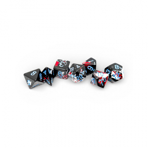 Dice Set 7 Brush Dark Side/Blue i gruppen SÄLLSKAPSSPEL / Tillbehör / Tärningar & tillbehör hos Spelexperten (CHX24408)
