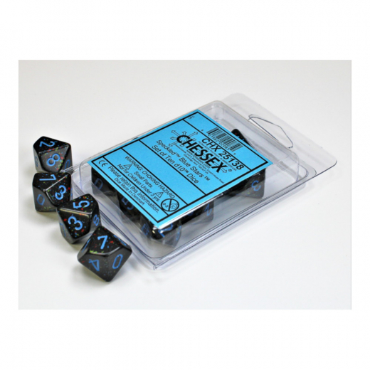 Dice Set D10 Speckled Blue Stars i gruppen SÄLLSKAPSSPEL / Tillbehör / Tärningar & tillbehör hos Spelexperten (CHX25138)