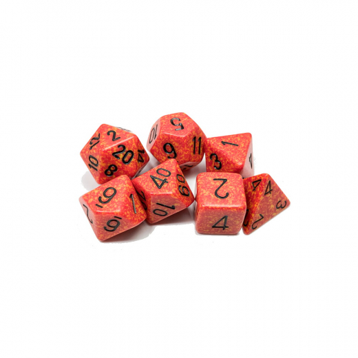 Dice Set 7 Speckled Fire i gruppen SÄLLSKAPSSPEL / Tillbehör / Tärningar & tillbehör hos Spelexperten (CHX25303)