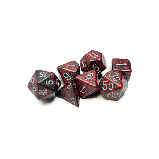 Dice Set 7 Speckled Silver Volcano i gruppen SÄLLSKAPSSPEL / Tillbehör / Tärningar & tillbehör hos Spelexperten (CHX25344)