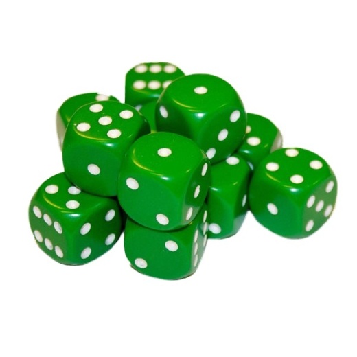 Dice Set D6 Opaque Green/White 16 mm i gruppen SÄLLSKAPSSPEL / Tillbehör / Tärningar & tillbehör hos Spelexperten (CHX25605)