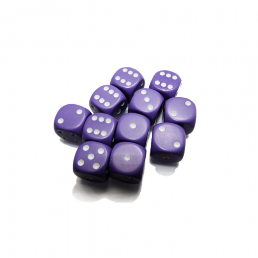 Dice Set D6 Opaque Purple/White 16 mm i gruppen SÄLLSKAPSSPEL / Tillbehör / Tärningar & tillbehör hos Spelexperten (CHX25607)
