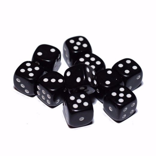 Dice Set D6 Opaque Black/White 16 mm i gruppen SÄLLSKAPSSPEL / Tillbehör / Tärningar & tillbehör hos Spelexperten (CHX25608)