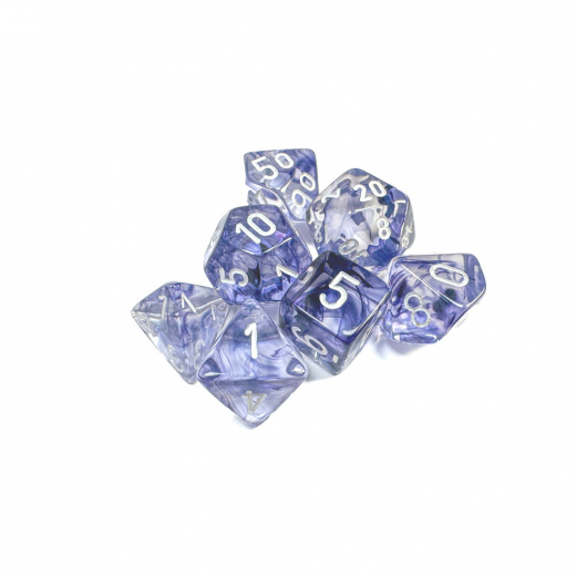 Dice Set 7 Nebula Black/White i gruppen SÄLLSKAPSSPEL / Tillbehör / Tärningar & tillbehör hos Spelexperten (CHX27408)