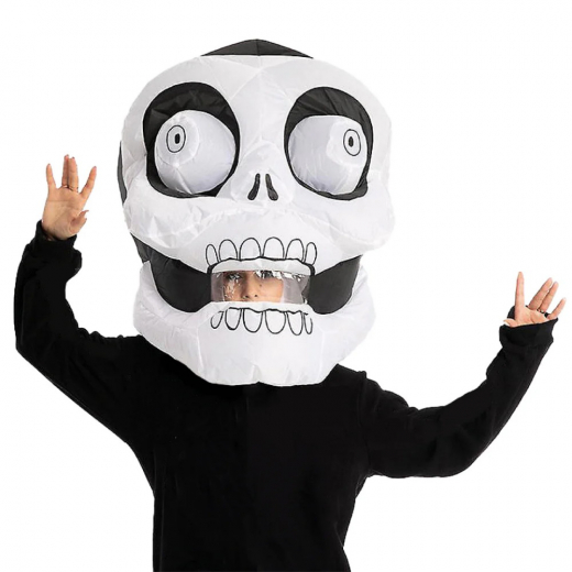 Jätteuppblåsbart skeletthuvud för vuxna i gruppen LEKSAKER / Maskerad / Masker hos Spelexperten (COS-HEAD-GHOST)