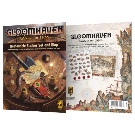 Gloomhaven: Jaws of the Lion - Removable Sticker Set & Map i gruppen SÄLLSKAPSSPEL / Tillbehör / Övriga hos Spelexperten (CPH0502)