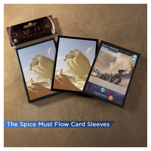 Dune: Imperium Sleeves 63,5 x 88 mm - The Spice Must Flow i gruppen SÄLLSKAPSSPEL / Tillbehör / Sleeves hos Spelexperten (DWD01007)