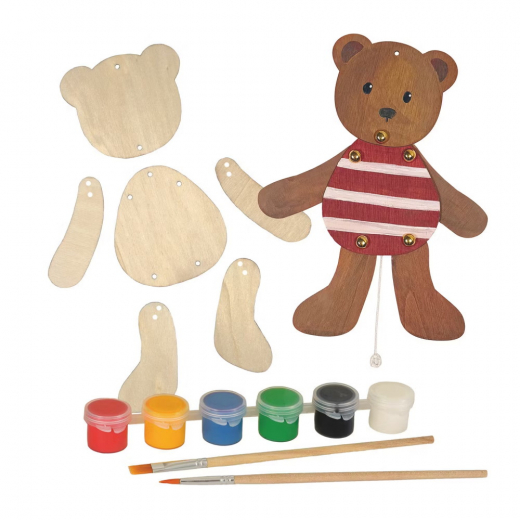 Träfigurer För Målning - Sprattelbjörn  i gruppen LEKSAKER / Skapa & måla hos Spelexperten (EG630595)