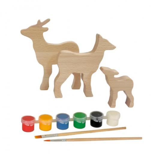 Träfigurer För Målning - Rådjursfamilj i gruppen LEKSAKER / Skapa & måla hos Spelexperten (EG630597)