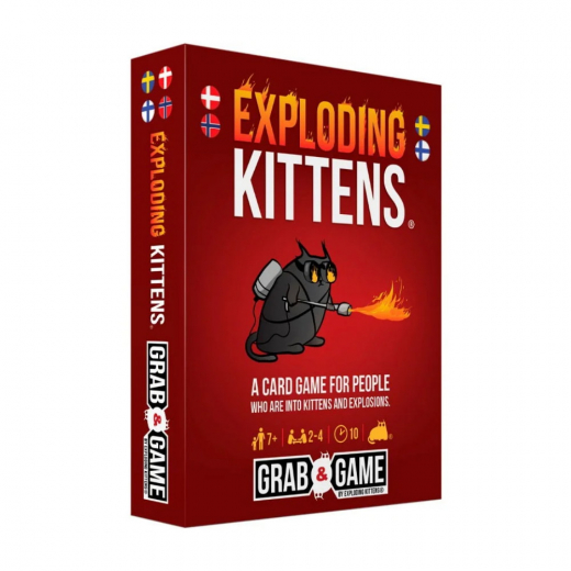 Exploding Kittens Grab & Game - Resespel (Swe) i gruppen SÄLLSKAPSSPEL / Resespel hos Spelexperten (EKGGEKG48NO)