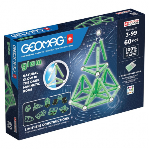 Geomag Glow 60 Bitar i gruppen LEKSAKER / Byggklossar / Geomag hos Spelexperten (GEO338)